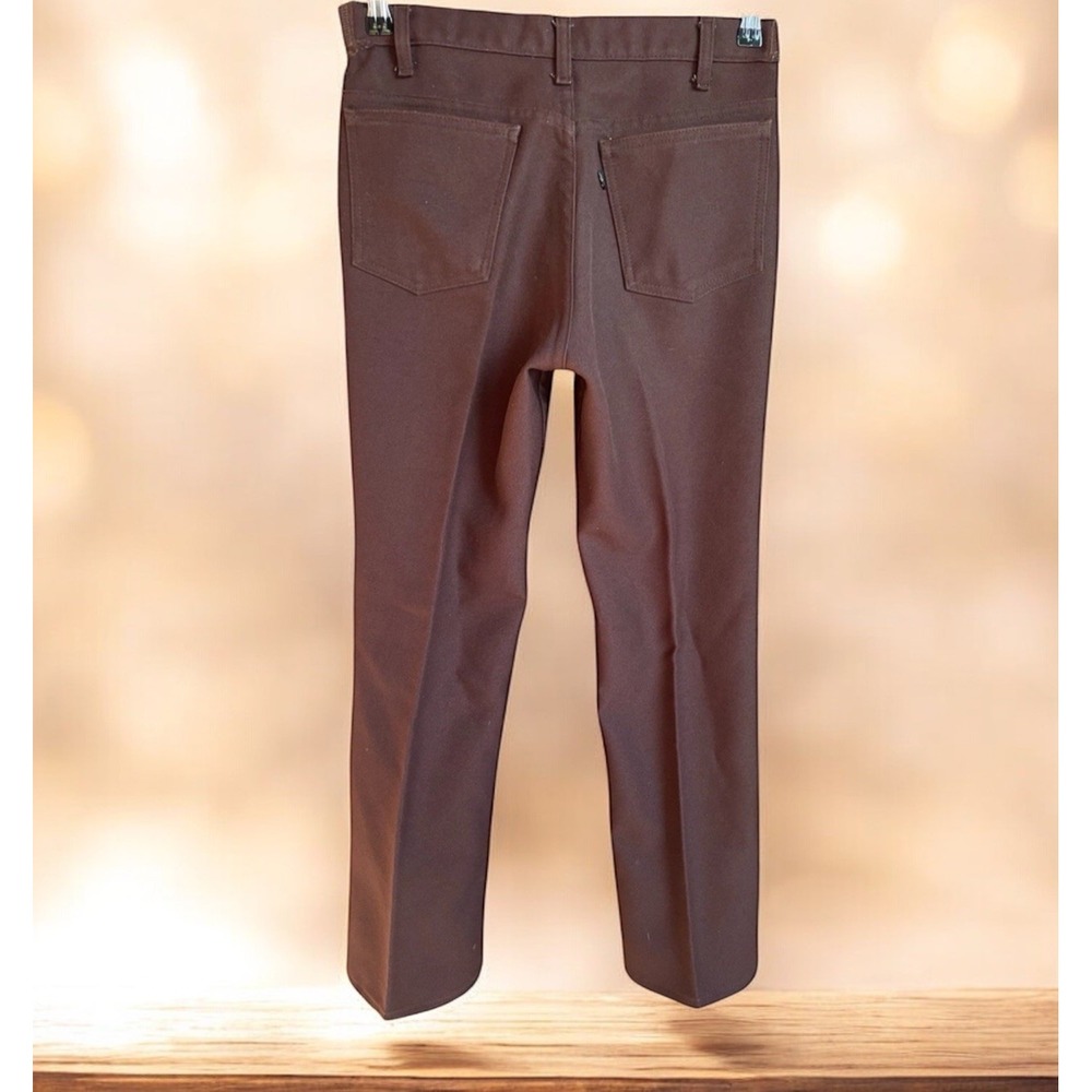 Vintage 70s Levi's Brown Pants Black Tab Little e USA Polyester W31 L29